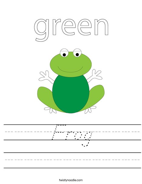 Green frog Worksheet