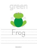 Frog Worksheet