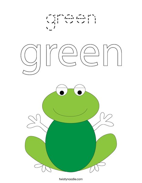 Green frog Coloring Page