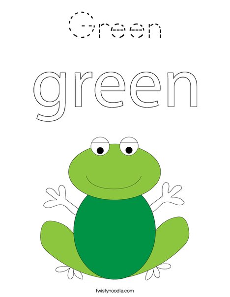 Green frog Coloring Page