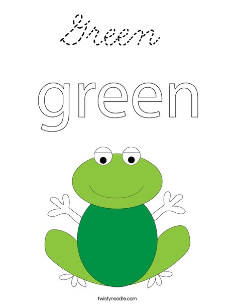 Green frog Coloring Page