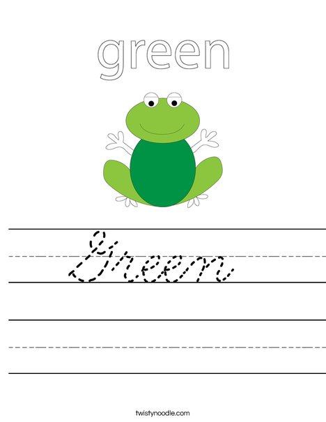 Green frog Worksheet