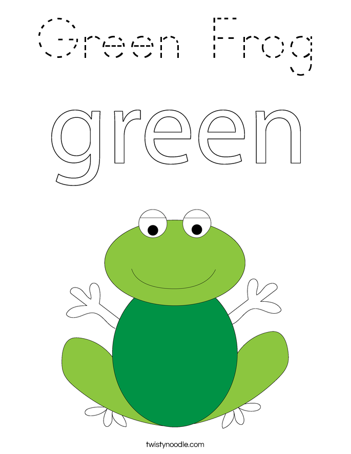 Green Frog Coloring Page