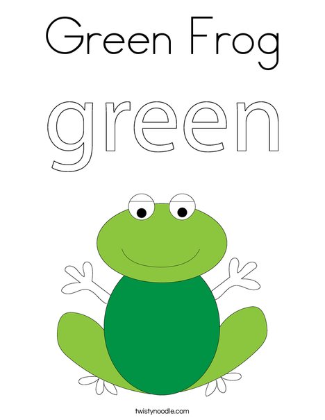 Green Frog Coloring Page - Twisty Noodle