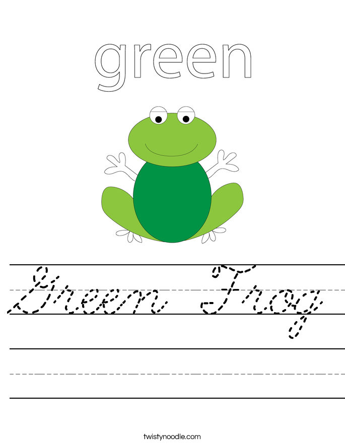 Green Frog Worksheet