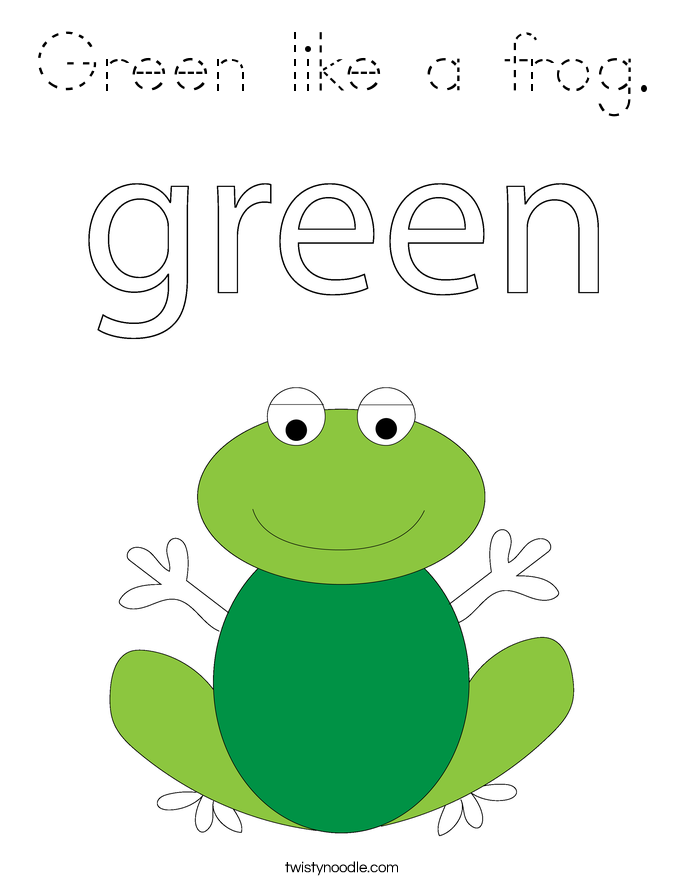 Green like a frog. Coloring Page
