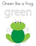 Green like a frog. Coloring Page