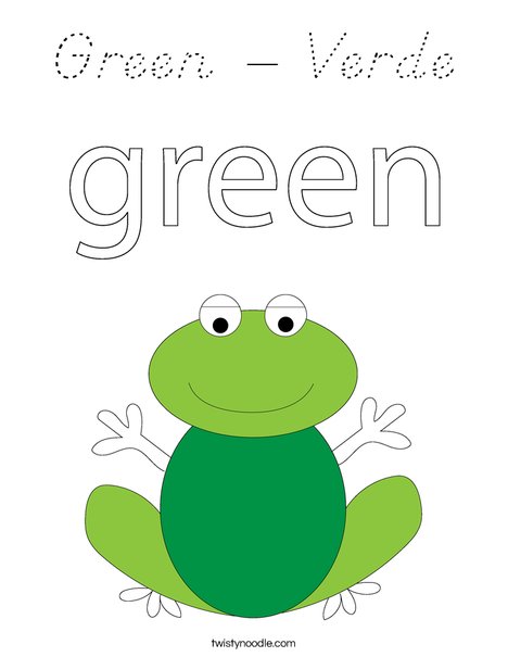 Green frog Coloring Page