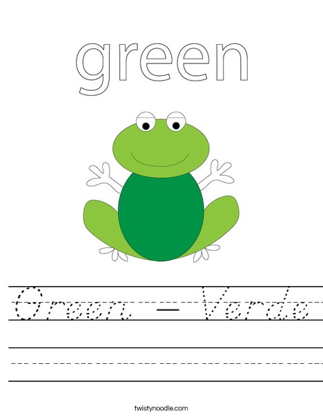 Green frog Worksheet