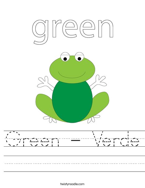 Green frog Worksheet