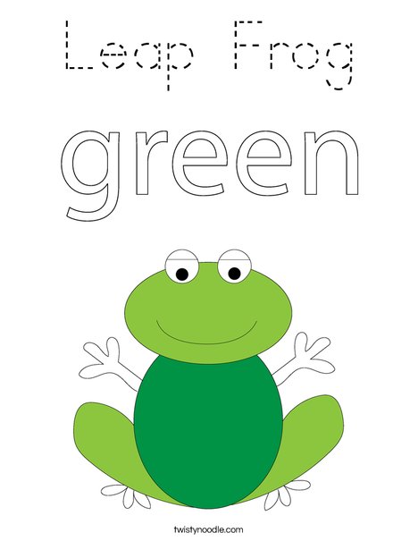 Green frog Coloring Page