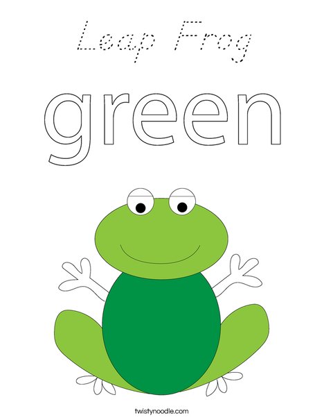 Green frog Coloring Page