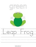 Leap Frog Worksheet