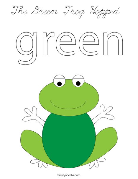 Green frog Coloring Page
