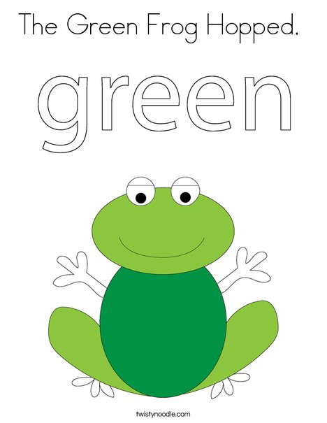 Green frog coloring page