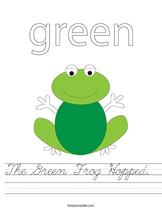 The Green Frog Hopped.  Worksheet