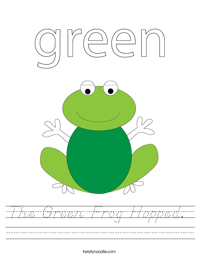 The Green Frog Hopped.  Worksheet