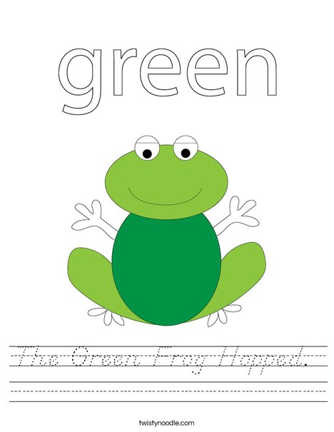 Green frog Worksheet