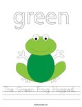The Green Frog Hopped.  Worksheet
