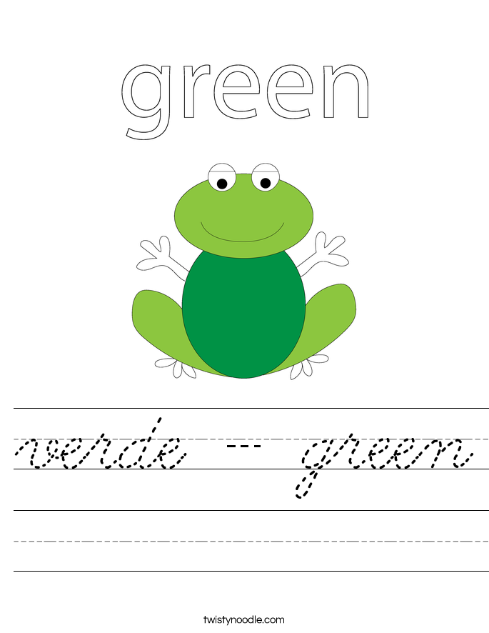 verde - green Worksheet