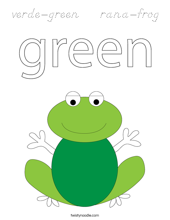 verde-green    rana-frog Coloring Page