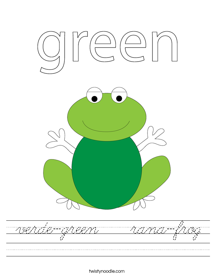 verde-green    rana-frog Worksheet