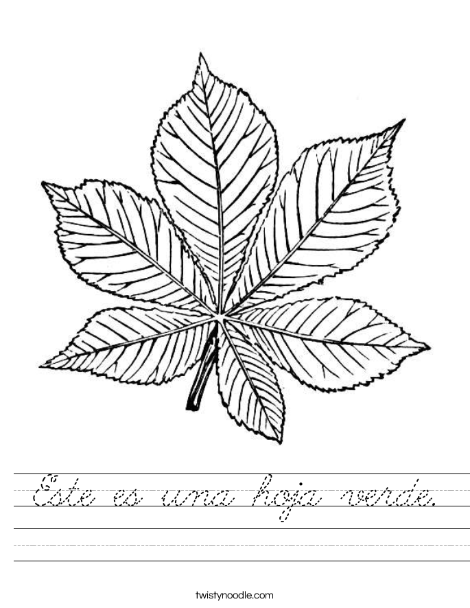 Este es una hoja verde. Worksheet