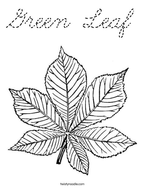 Green Leaf Coloring Page