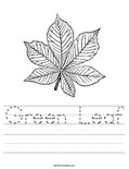 Green Leaf Worksheet