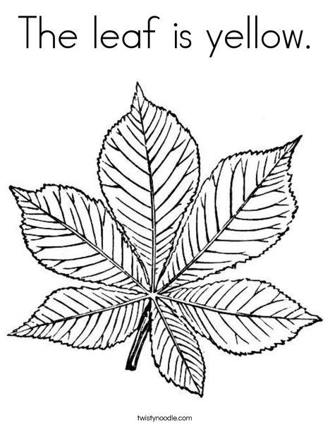 Green Leaf Coloring Page