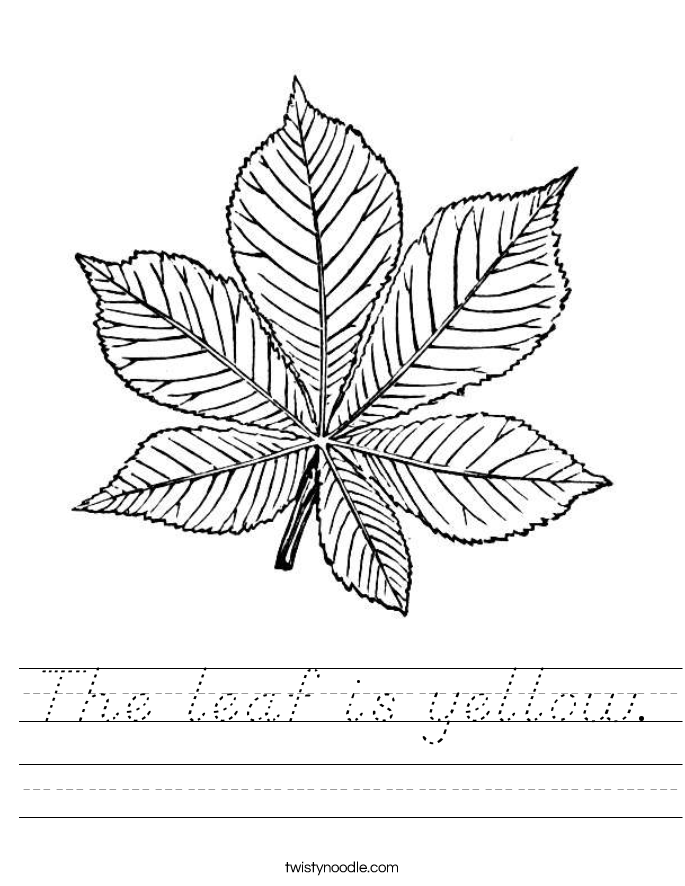 The leaf is yellow. Worksheet