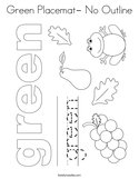 Green Placemat- No Outline Coloring Page