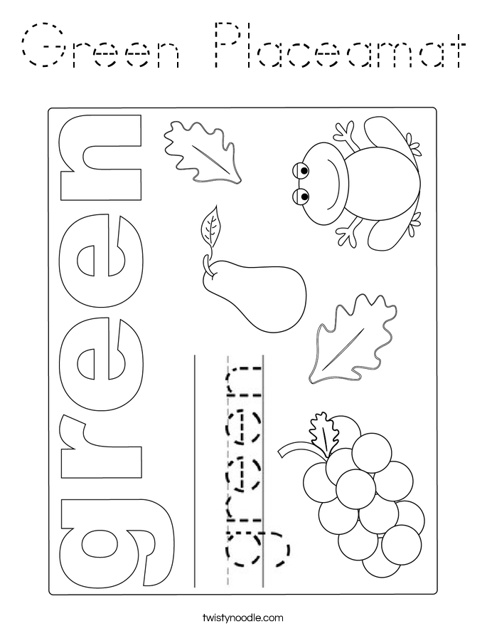 Green Placeamat Coloring Page