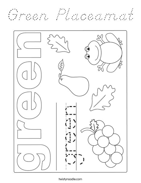 Green Placemat Coloring Page