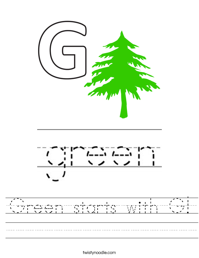 Green starts with G! Worksheet