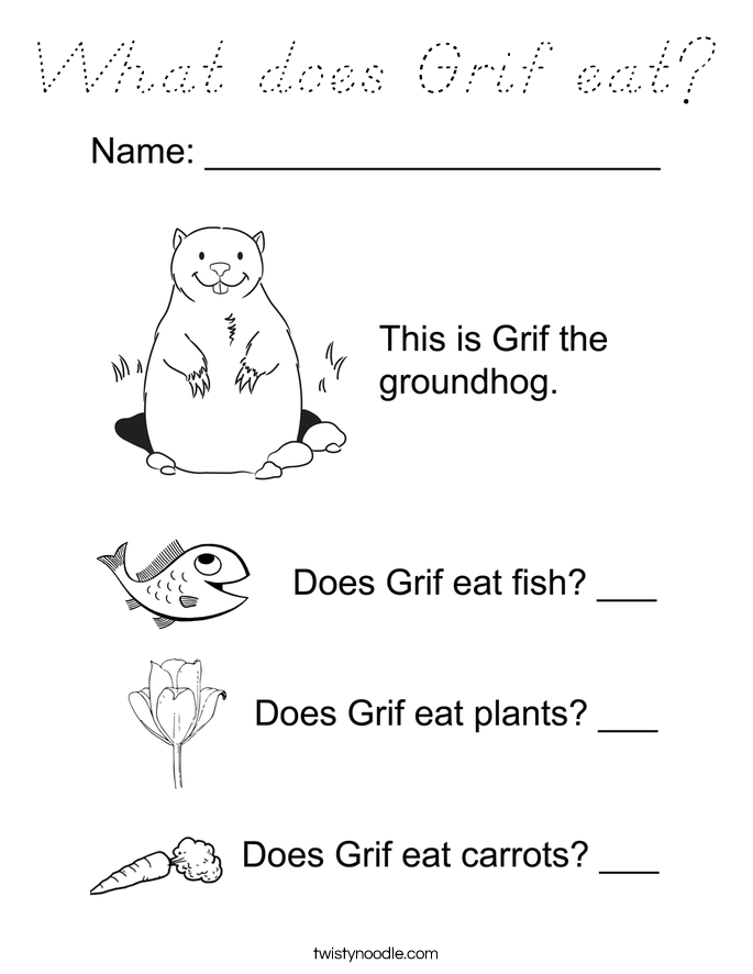 What does Grif eat? Coloring Page
