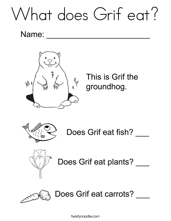 What does Grif eat? Coloring Page
