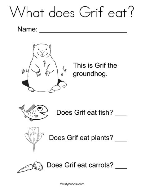 Grif the Groundhog Coloring Page