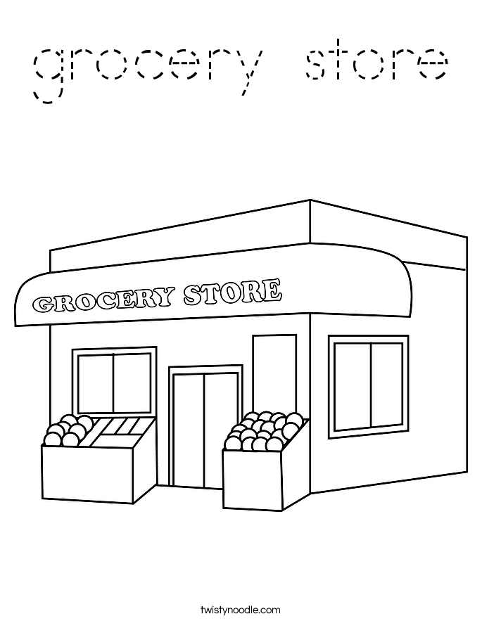 grocery store Coloring Page