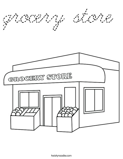 Grocery Store Coloring Page