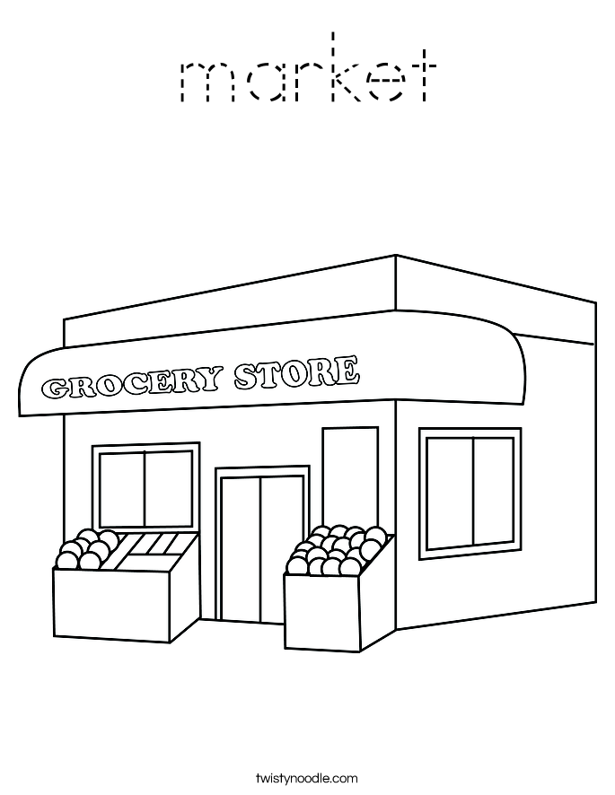 market Coloring Page