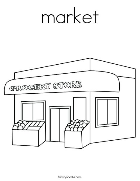 market coloring page