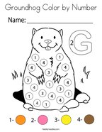 Groundhog Color by Number Coloring Page