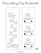 Groundhog Day Bookmark Coloring Page