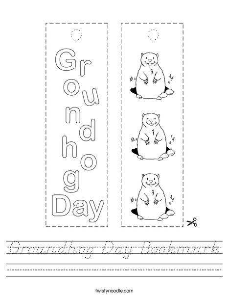 Groundhog Day Bookmark Worksheet