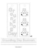 Groundhog Day Bookmark Handwriting Sheet