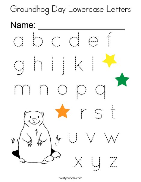 groundhog day lowercase letters coloring page twisty noodle