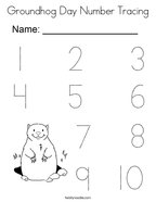 Groundhog Day Number Tracing Coloring Page
