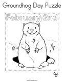 Groundhog Day Puzzle Coloring Page