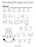 Groundhog Day Uppercase Letters Coloring Page